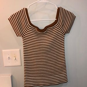 Madewell off the shoulder stripe top
